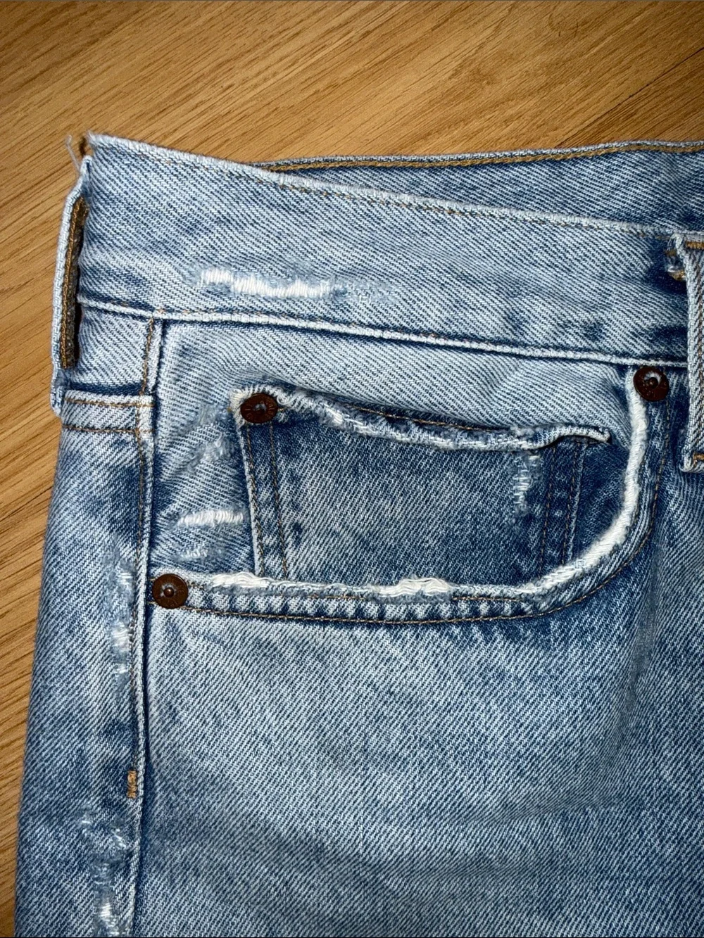 AGOLDE Light Blue Wide Cropped Straight-Leg Denim Jeans Size 29 Buttonfly - Picture 4 of 6